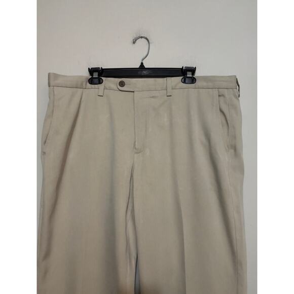 Tommy Bahama Mens Pants Trousers Tan Beige 100% Cotton 38X32 Flat Front - Picture 3 of 7